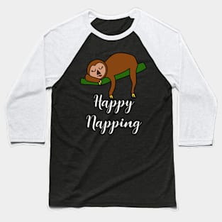 Sloth Happy Napping Baseball T-Shirt